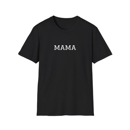 Black Mama tee for moms featuring a bold MAMA print for casual, stylish wear
