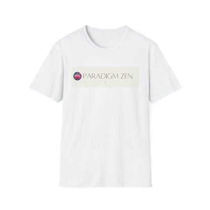 White Paradigm Zen t-shirt featuring bold graphic design for a modern casual look