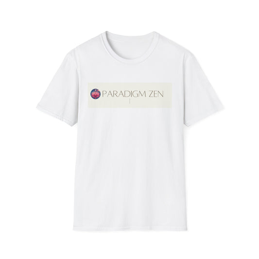 White Paradigm Zen t-shirt featuring bold graphic design for a modern casual look