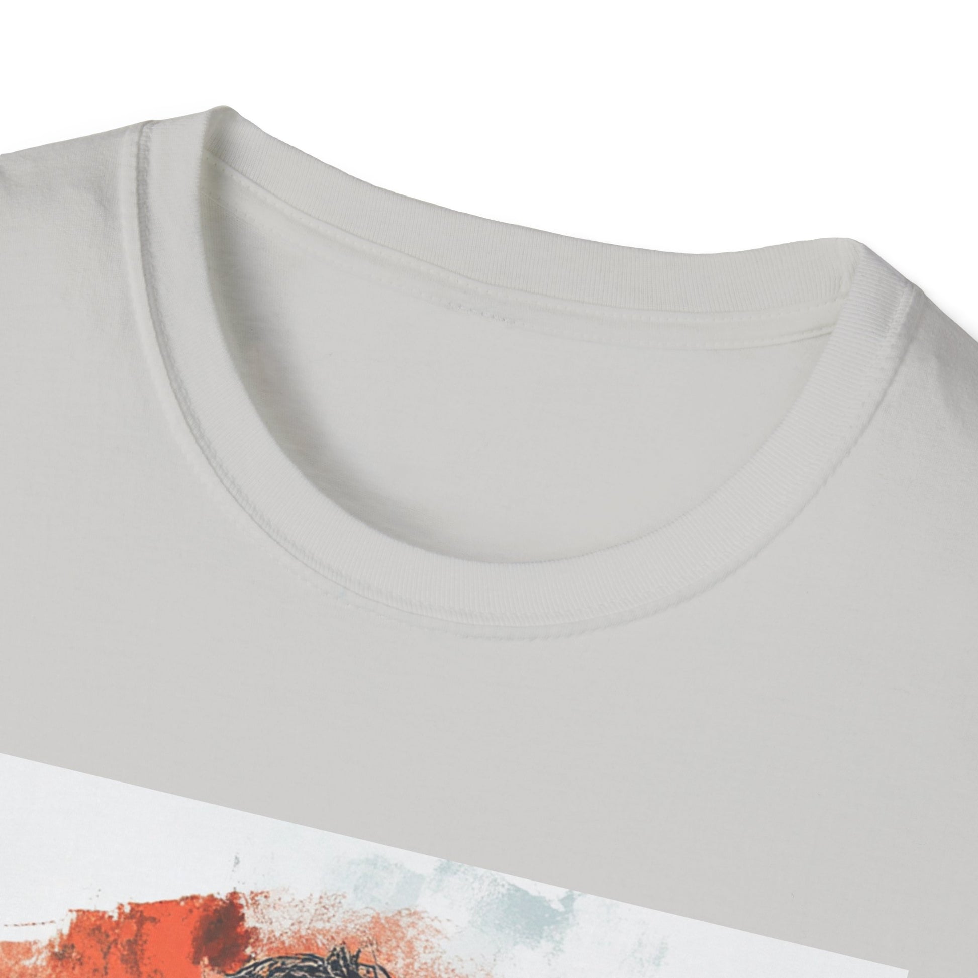 The world is a stage graphic t-shirt in light gray with artistic design and comfortable fit