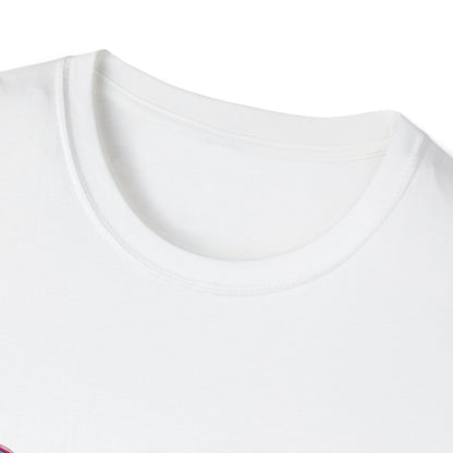 Close-up of a white trippy DMT t-shirt featuring vibrant and colorful designs