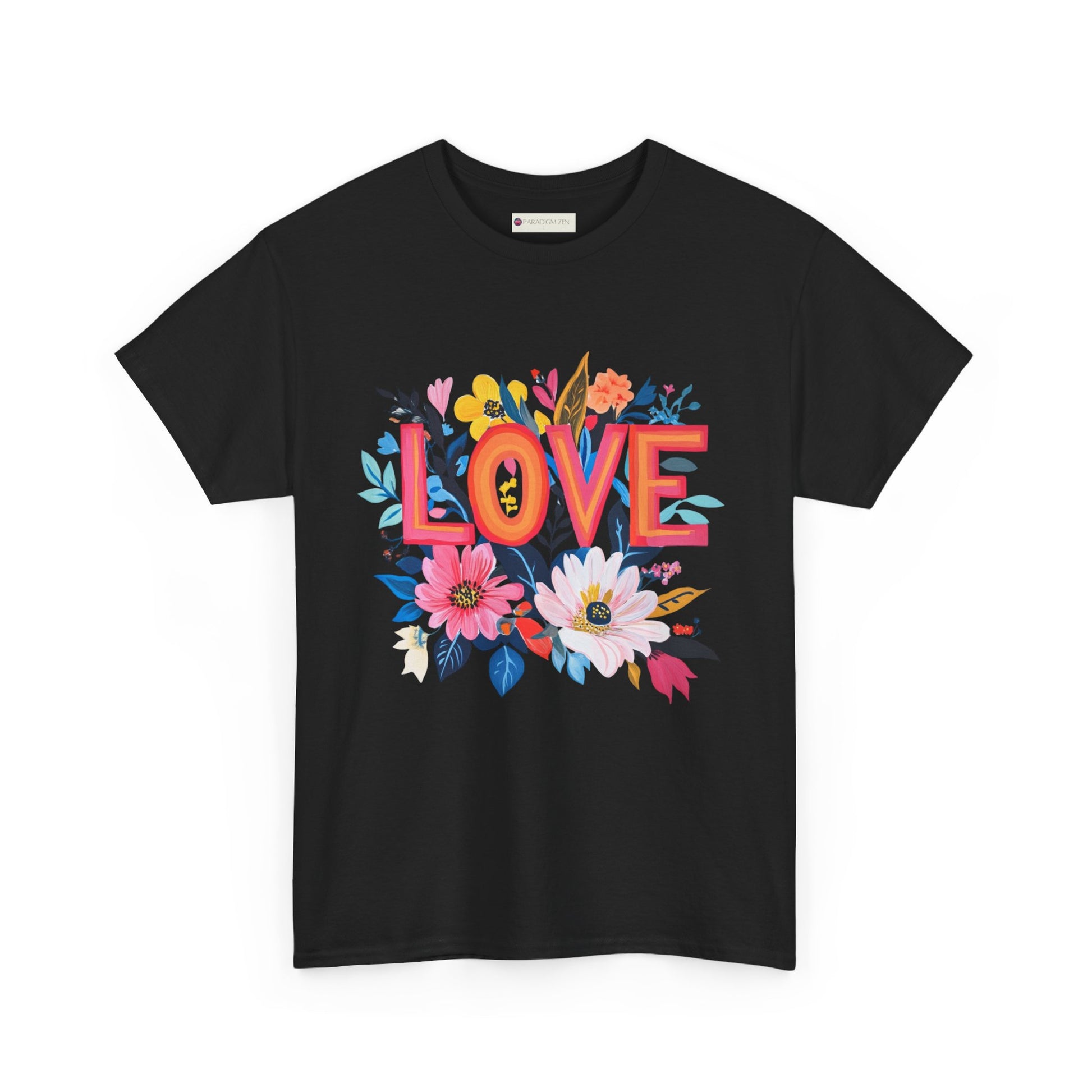 Black Love is Everything T-Shirt with Colorful Floral Design and Bold Typography