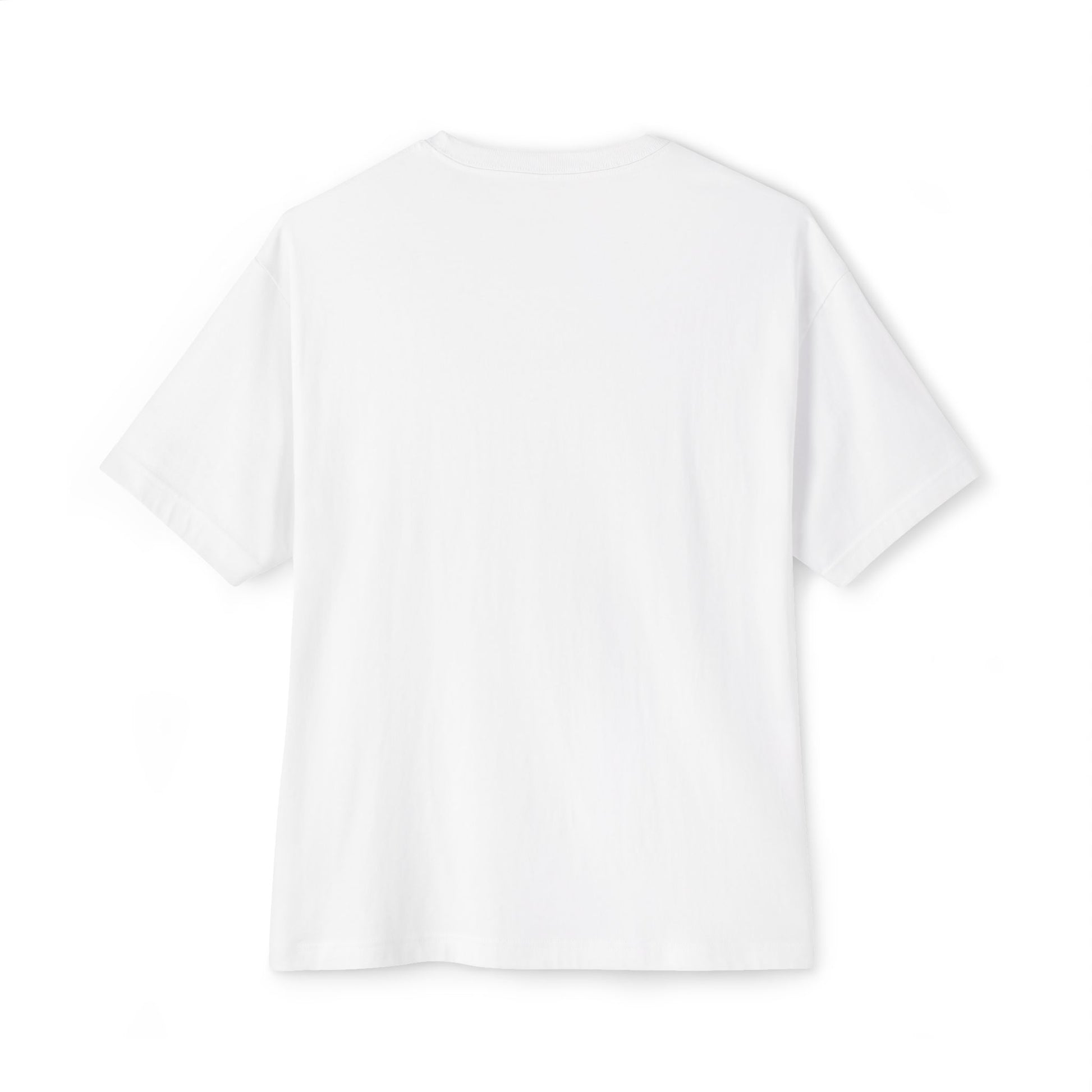 Back view of a white T-shirt showcasing a soft fabric perfect for casual wear and layering