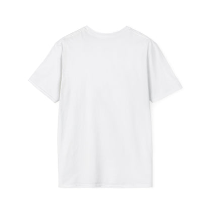 Back view of a white whimsical dandelion t-shirt made of soft cotton fabric
